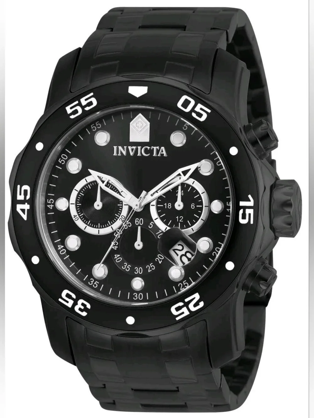 Invicta ⌚️ Pro Diver SCUBA Men's Watch - 48mm. Black 0076 Chronograph Chunky